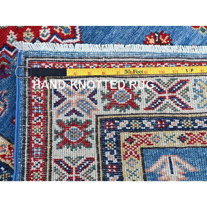 2'10"X16' Blue Kazak With Medallions Design Wool Hand Knotted Runner Rug