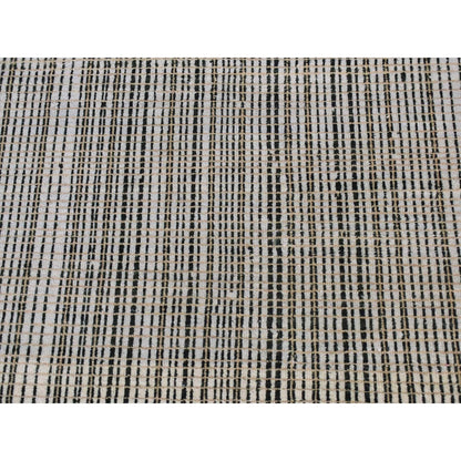 4'X5'10" Green Modern Criss Cross Design Pure Wool Hand Knotted Rug