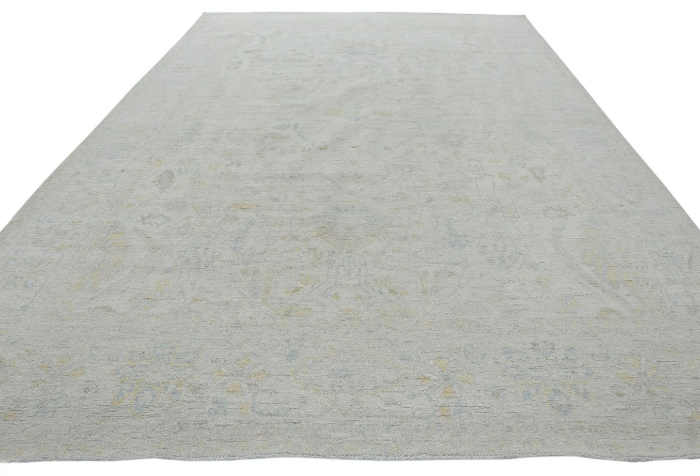 Handspun Wool Oushak Rug Muted Floral Design Bedroom Oriental Carpet 9X12 ft