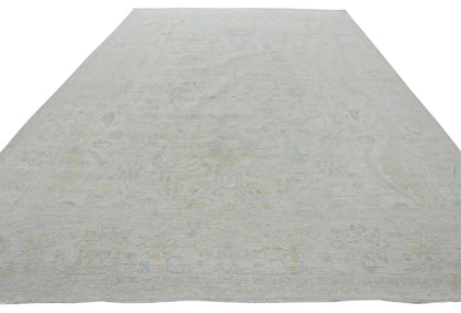 Handspun Wool Oushak Rug Muted Floral Design Bedroom Oriental Carpet 9X12 ft