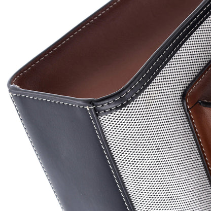 Burberry Logo Pocket Tote Canvas With Leather Medium