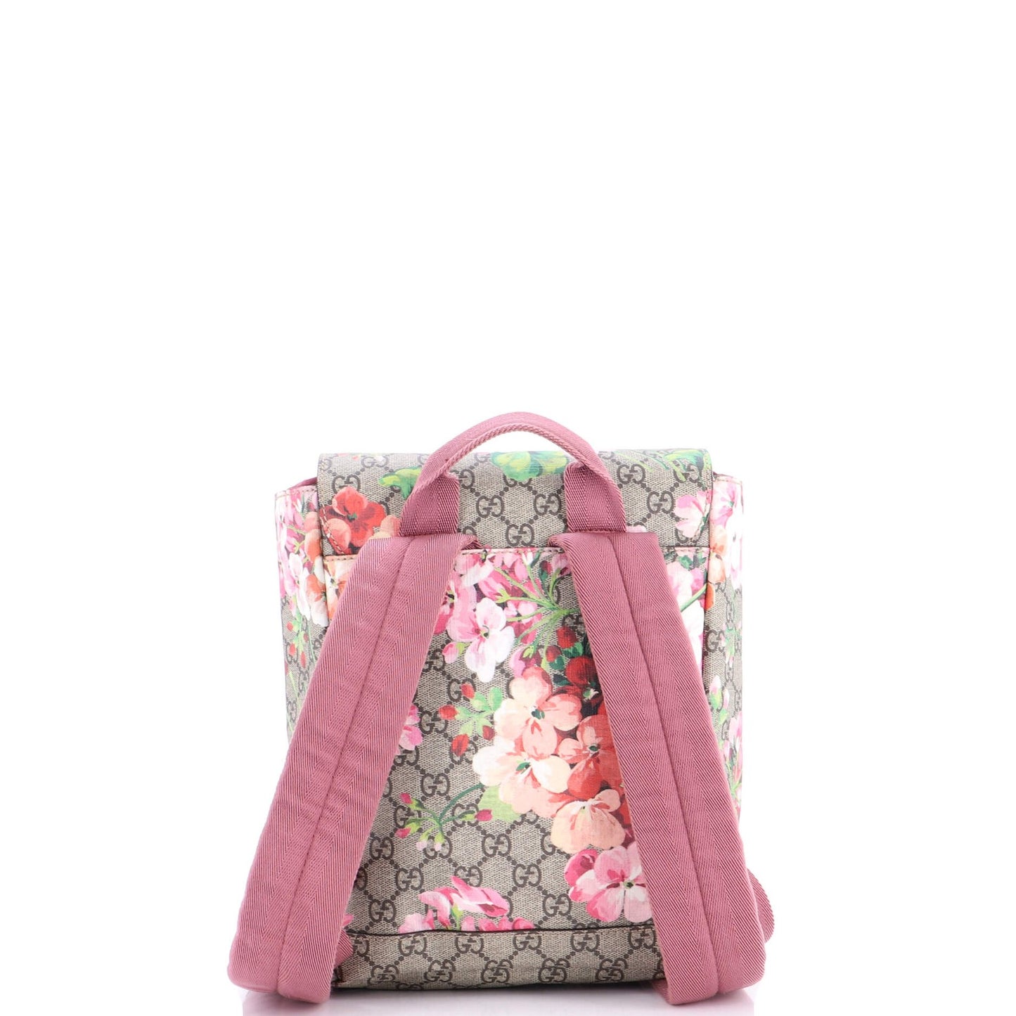 Gucci Buckle Backpack Blooms Print Gg Coated Canvas Small