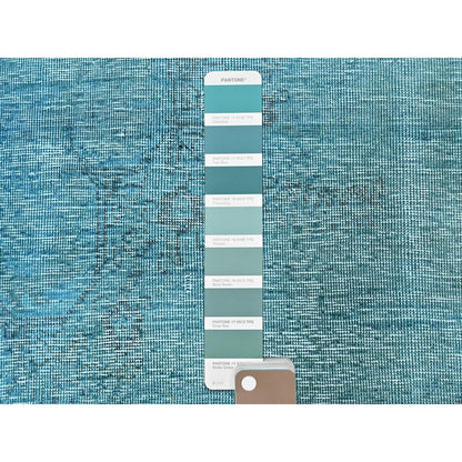 2'3"X6'1" Blue Overdyed Vintage Zoroastrian Hand Knotted Wool Runner Rug