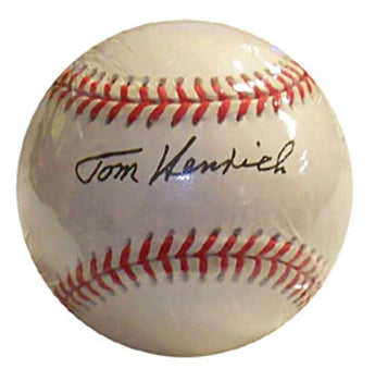 Tom Henrich Autographed Official American League Baseball