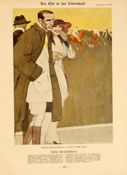 Simplicissimus 1913 By Marcello Dudovich Polo Match On Linen Original