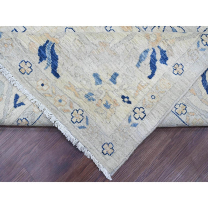 9'X11'7" Oyster Gray Ziegler Mahal Design Peshawar Hand Knotted Wool Rug