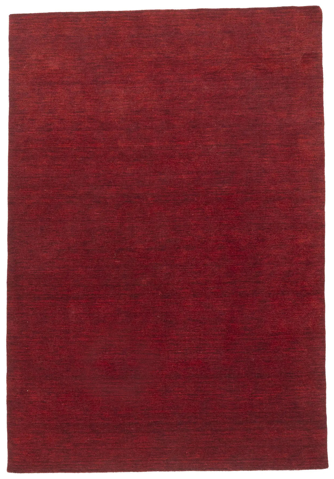 Maroon Red Solid Hand-Loomed 6X9 Gabbeh Wool Rug Oriental Carpet 5'11x8'8