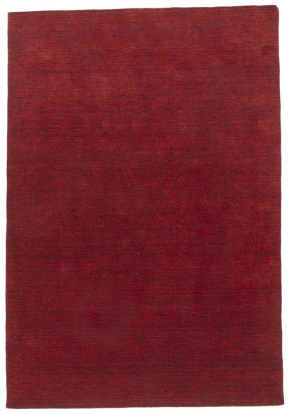 Maroon Red Solid Hand-Loomed 6X9 Gabbeh Wool Rug Oriental Carpet 5'11x8'8