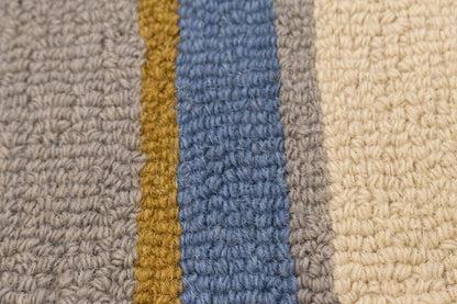Hand-Tufted Multicolored Stripes Design Plush Rug