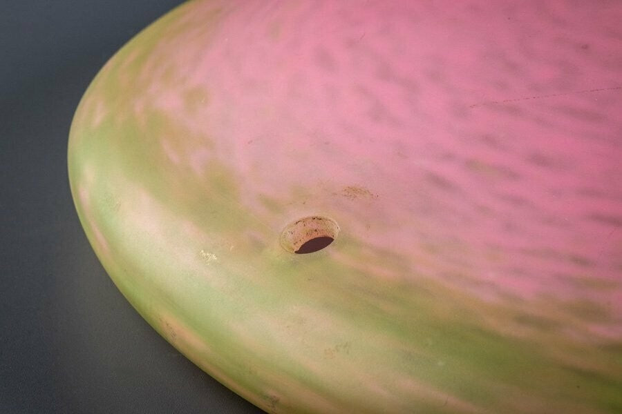 Schneider Signed Chandelier Gilt Bronze Art Glass French Art Deco Excellent