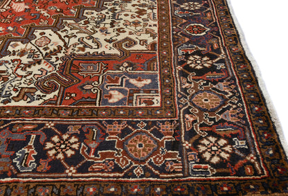 Handmade Serapi Heriz Oriental Rug 7X9 Ft Vintage