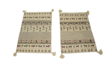 2X3 ft Pair of Hand-Knotted Tribal Plush Gabbeh