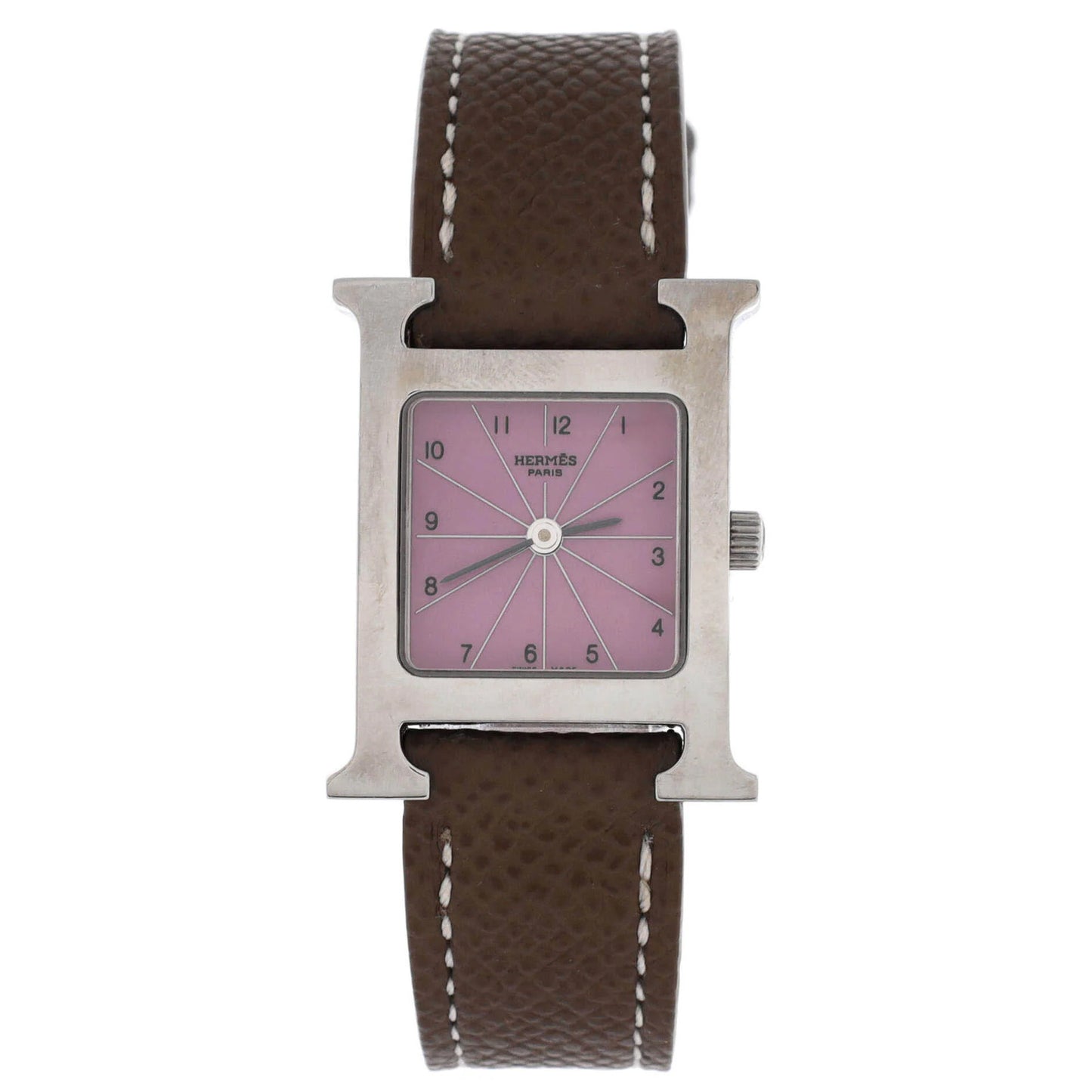 Hermes Heure H Quartz Watch Stainless Steel And Leather 17