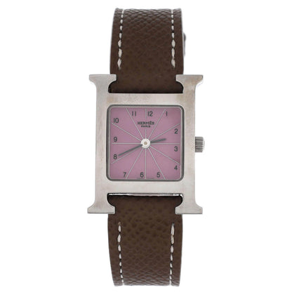 Hermes Heure H Quartz Watch Stainless Steel And Leather 17