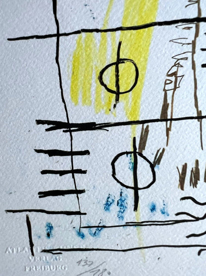 Jean M Basquiat Lithograph "Santo" Coa Signed Numbered By Hand