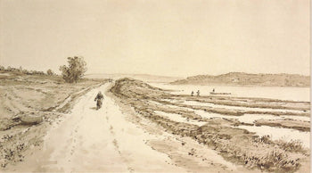 Emeric De Tamagnon Original Watercolor Painting Drawing Pencil Signed Framed