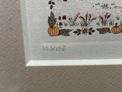 Cuca Romley "Pumpkin Harvest" Lithograph Signed Limited 103/175 Framed