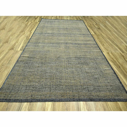 10'X14' Brown & Black Grass Design Hand Knotted Pure Wool Oriental Rug