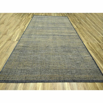 10'X14' Brown & Black Grass Design Hand Knotted Pure Wool Oriental Rug