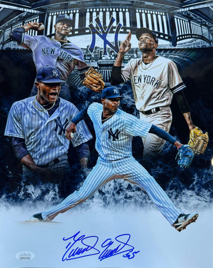 Domingo German Autographed Yankees 11X14 Baseball Photo (Jsa)