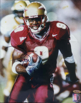 Peter Warrick Autographed Seminoles 11X14 Football Photo (Tristar)