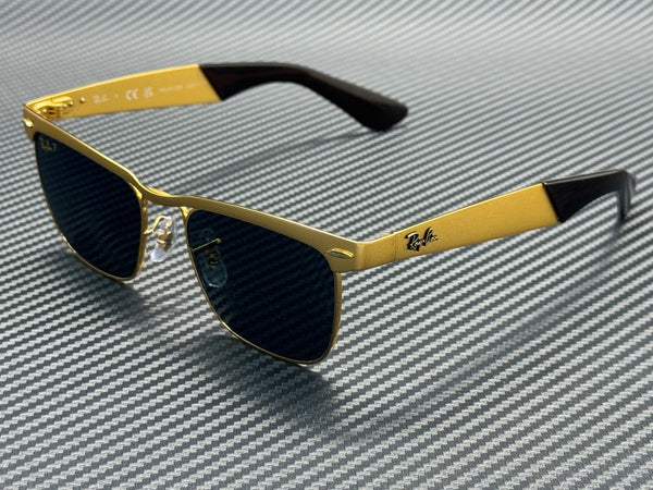 RAY BAN RB3875 92763R Gold Blue Polarized Unisex 53 mm Sunglasses