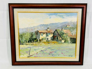 Giuseppe Casali Original Oil Painting Mountain Farmhouse Italy Landscape