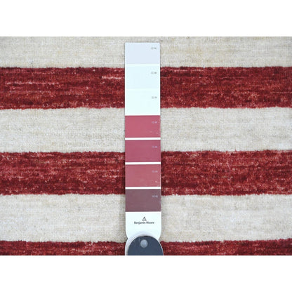 2'5"X4' Red American Flag Hand Knotted Soft Wool Wall Hanging Rug