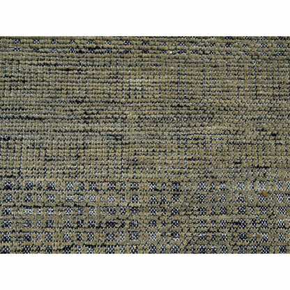 12'X12' Brown Hand Knotted Rug Pure Wool Oxidized Grass Design Round