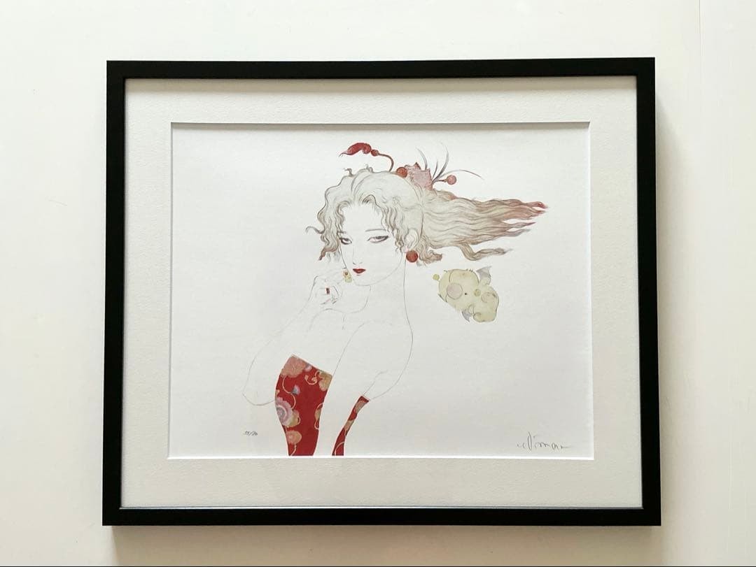 Signed Giclee Tina Ribbon Framed With COA Amano ED Box 37/ 500 Yoshitaka