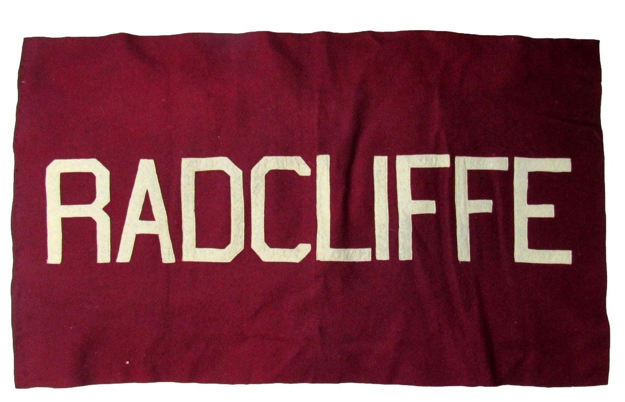 Vintage Radcliffe College 34x20 Maroon Felt Banner 208925