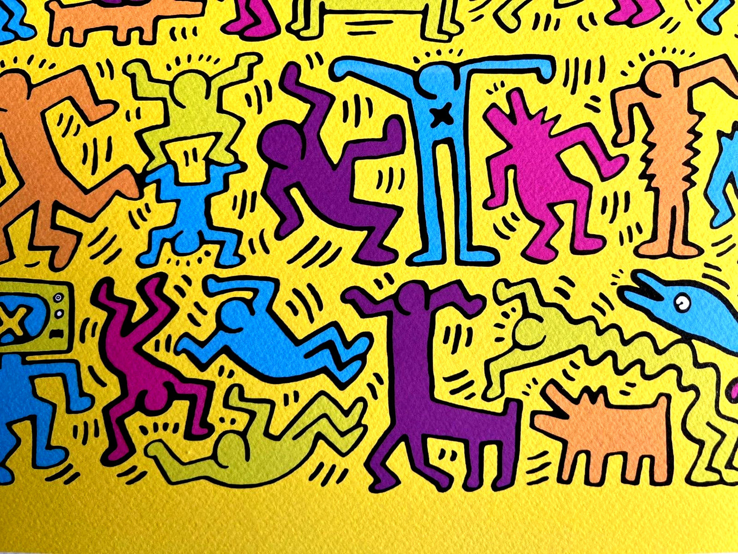 Keith Haring Lithograph Of A Coa Painting Signed