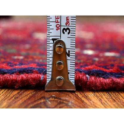 Rug 2'7"x3'10" Red Afghan Khamyab Bokara Wool Tribal Hand Knotted Mat