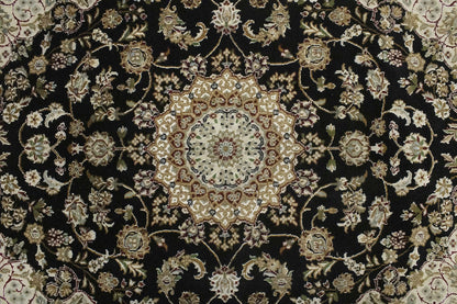Handmade Wool Indo-Nain Floral Oriental Rug
