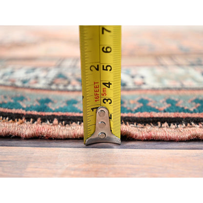 3'5"X10'2" Brown North West Zoroastrian Hand Knotted Wide Long Runner Rug