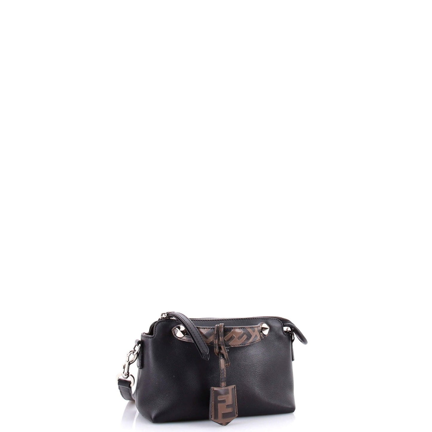 Fendi By The Way Satchel Leather With Zucca Embossed Detail Mini