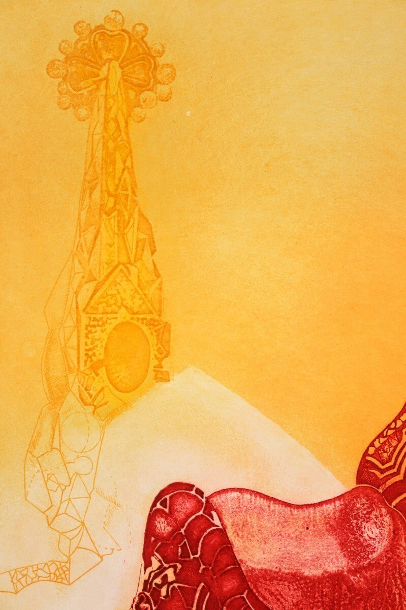 Alfonso Costa (Spain) Homage To Gaudi 1983 Original Etching Signed & Numbered