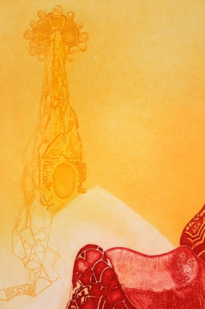 Alfonso Costa (Spain) Homage To Gaudi 1983 Original Etching Signed & Numbered