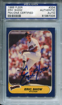 Eric Show Autographed 1986 Fleer Card #334 (Psa)