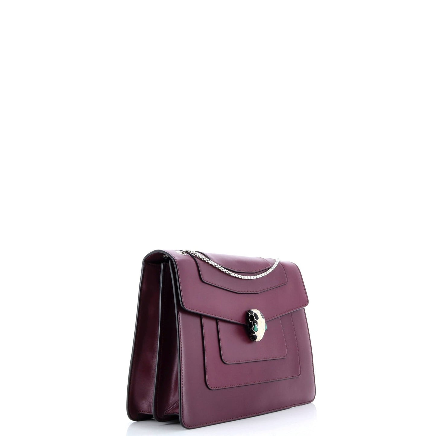 Bvlgari Serpenti Forever Square Shoulder Bag Leather Large