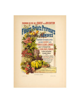 Original Vintage Poster Fleur Fruits  By Fraipont For Affiches Illustrees 1896