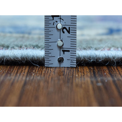 3'10"X5'9" Colorful Gray Fusion Kazak Pure Wool Hand Knotted Oriental Rug