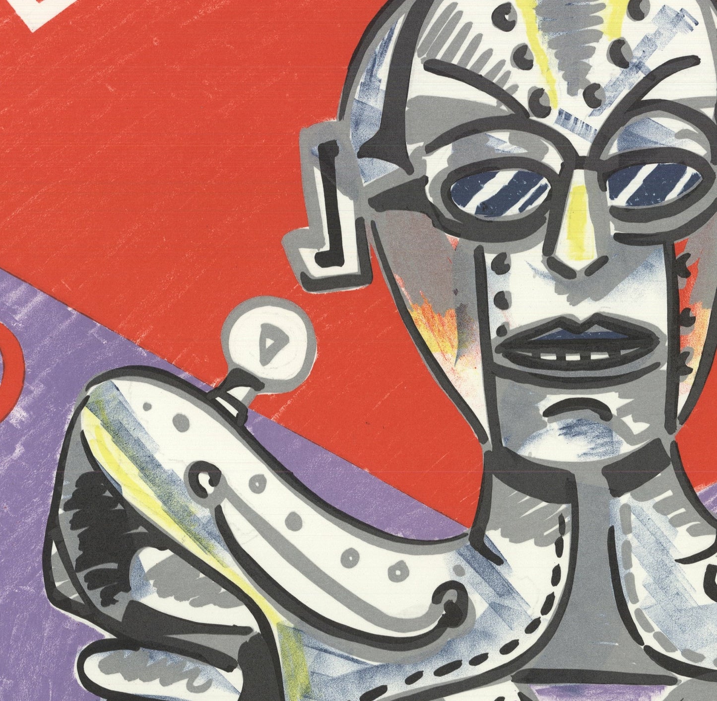 Red Grooms City Junket " Serigraph Pop Art Gray Purple Yellow