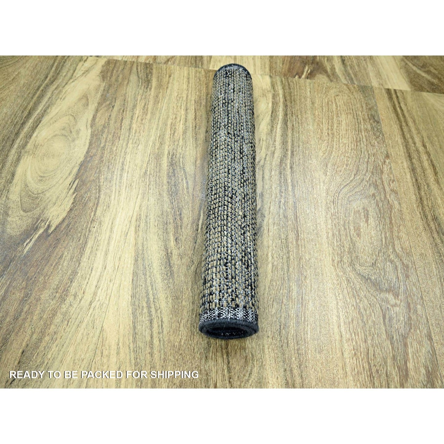 2'X3' Black & Brown Oxidized Grass Design, 100% Wool Hand Knotted Mat Rug