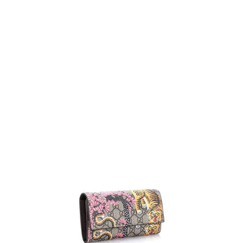 Gucci Continental Wallet Bengal Print Gg Coated Canvas