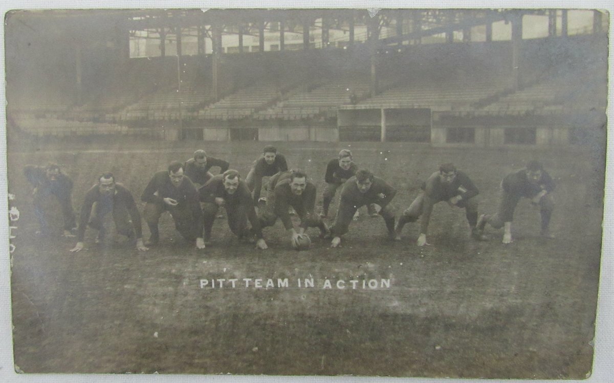 1911 Univ. Of Pittsburgh Football Pitt Panthers Team In Action Postcard 136377
