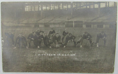 1911 Univ. Of Pittsburgh Football Pitt Panthers Team In Action Postcard 136377