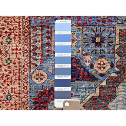 6'1"X9' Blue Hand Knotted All Wool Mamluk Dynasty 200 Kpsi Design Rug