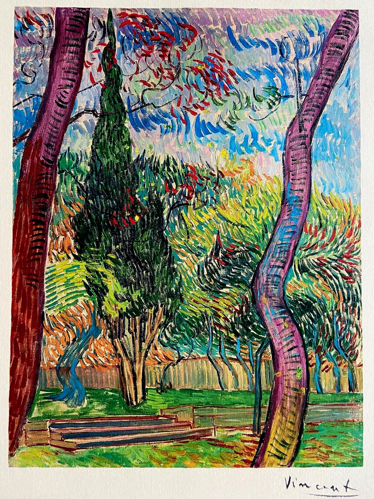 Vincent Van Gogh Museum Lithograph From A Painting Coa Signed Paul Klee Czanne