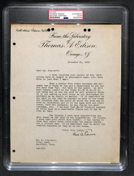 Thomas Edison Auto/Signed Vintage 1922 Tls Letter